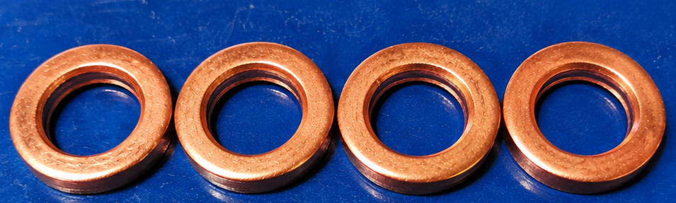 (image for) SET OF FOUR ELRING COPPER INJECTOR SEALING RINGS – 1.9 TDI